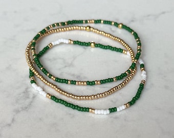 Gameday Seed Bead Bracelet Stacks (3)