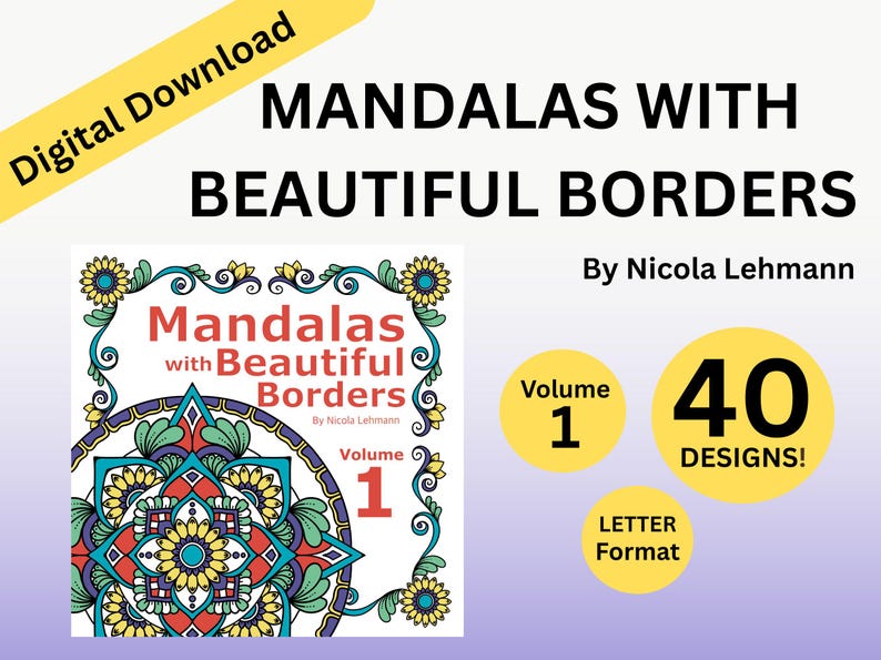 Mandalas With Beautiful Borders Volume 1 - Etsy