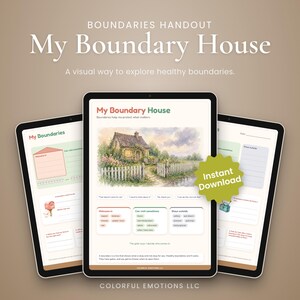 Boundaries Printable | Healthy Boundaries Worksheet | Boundary House & Fence Activity | People Pleasing | Therapy Tool | Mental Health PDF