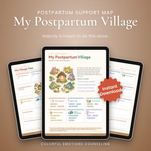 Postpartum Support Plan Printable | My Postpartum Village Map | New Mom Worksheet | Fourth Trimester | Baby Shower Gift | Postpartum PDF