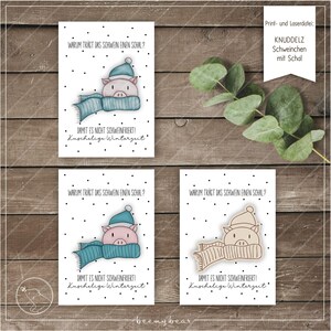 Print-/Laserdatei KNUDDELZ Schweinchen mit Schal