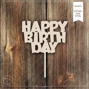 Fichier laser Cake Topper Joyeux anniversaire