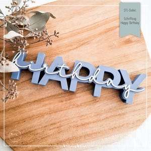 STL-bestand Happy Birthday-belettering