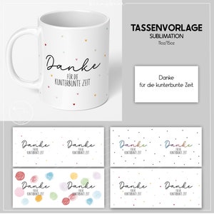 Fichier de sublimation CUP TEMPLATE Merci pour le coloré