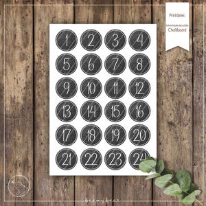 Printdatei ADVENTSKALENDERZAHLEN Chalkboard