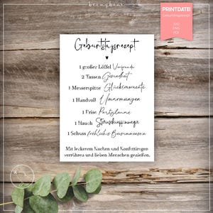 Printdatei REZEPT Geburtstagsrezept