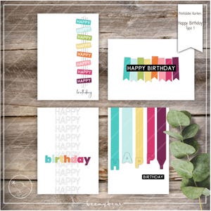 Imprimer le fichier CARTES Joyeux anniversaire Typo