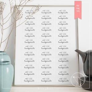 Printdatei DRUCKVORLAGE Anhänger Mit Liebe handgemacht