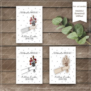 Print-/Laserdatei KNUDDELZ Muttertag Blumenstrauß Wildflower