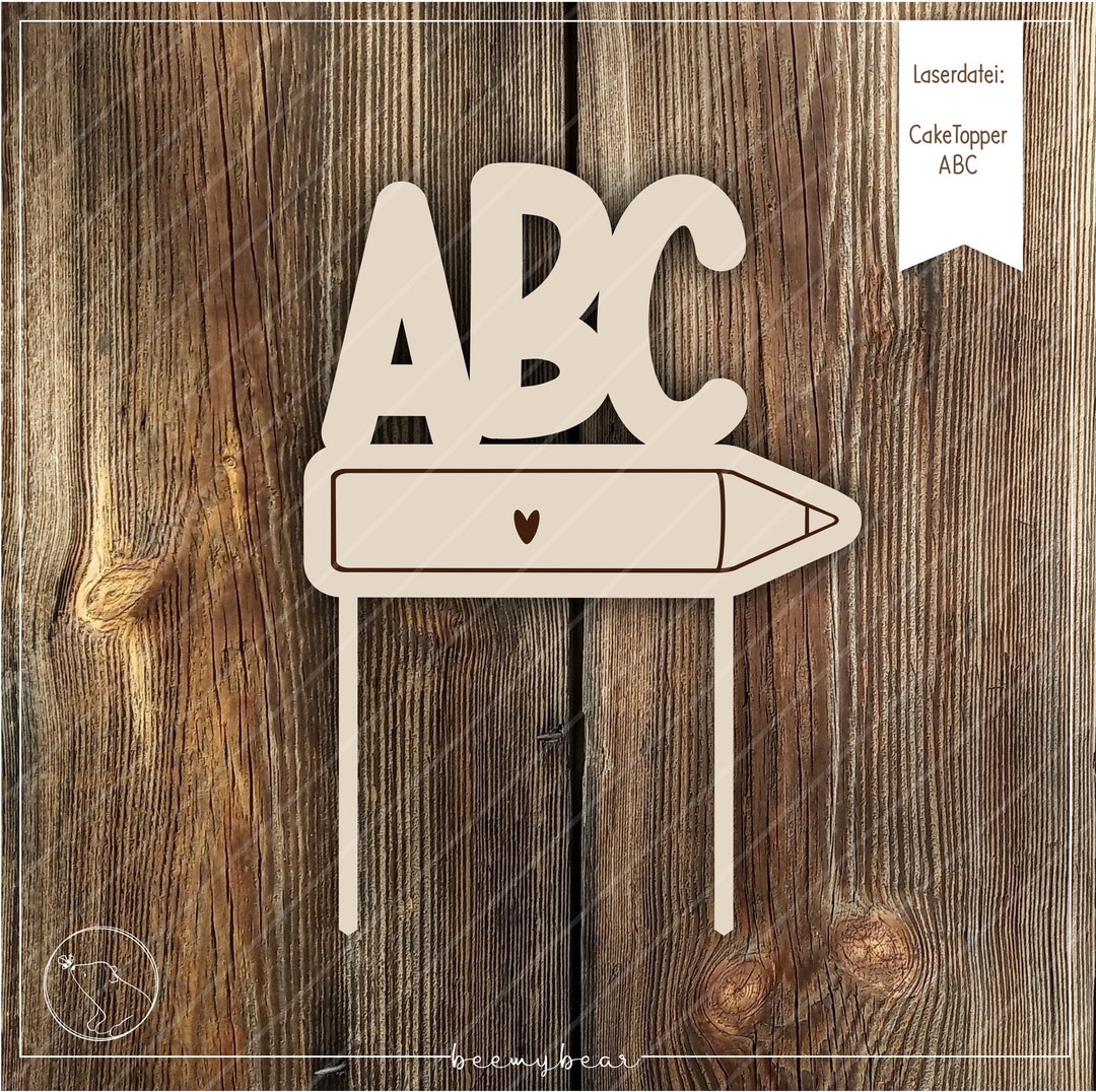 Laser File Cake Topper ABC With Pen - Etsy