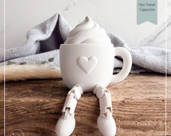 STL file FLEXI-FRIENDS Cappuccino Cup Hot Chocolate Coffee Tea