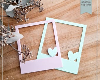 STL file blank heart photo frame
