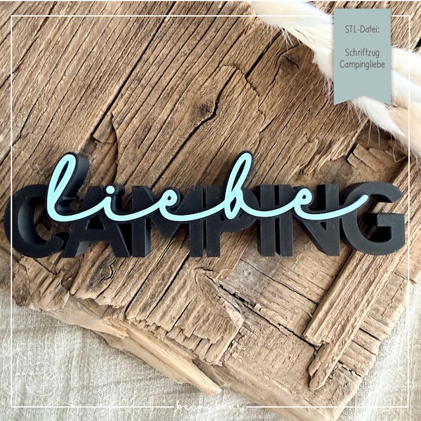 STL file lettering "Camping Love"