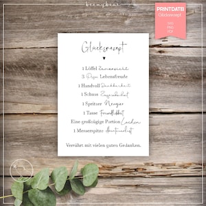 Printdatei REZEPT Glücksrezept