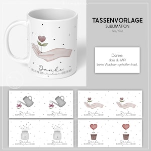 Modèle de tasse de fichier de sublimation Merci de m'aider à grandir