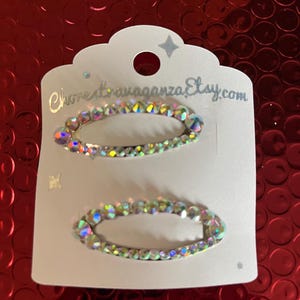 A pair of Bling Clip Barettes 2&quot; wide