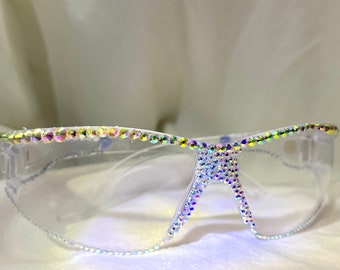 Blinged Safety Glasses AB Crystal Rhinestone Encrusted