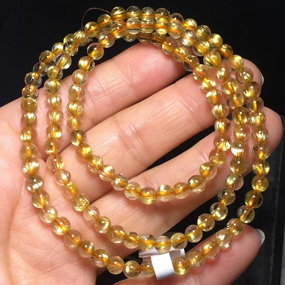 Yellow hair crystal bracelet C128 - Golden Hair Crystal – Tiara.com.sg main image 2