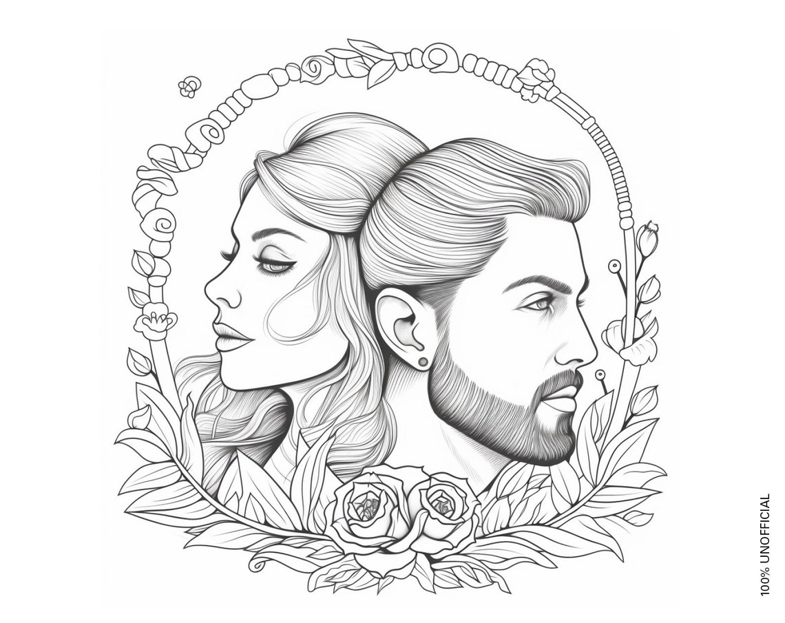 Taylor Swift & Travis Kelce Coloring Book - Instant Download PDF - 10 ...
