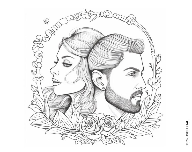 Taylor Swift & Travis Kelce Coloring Book Instant Download PDF 10