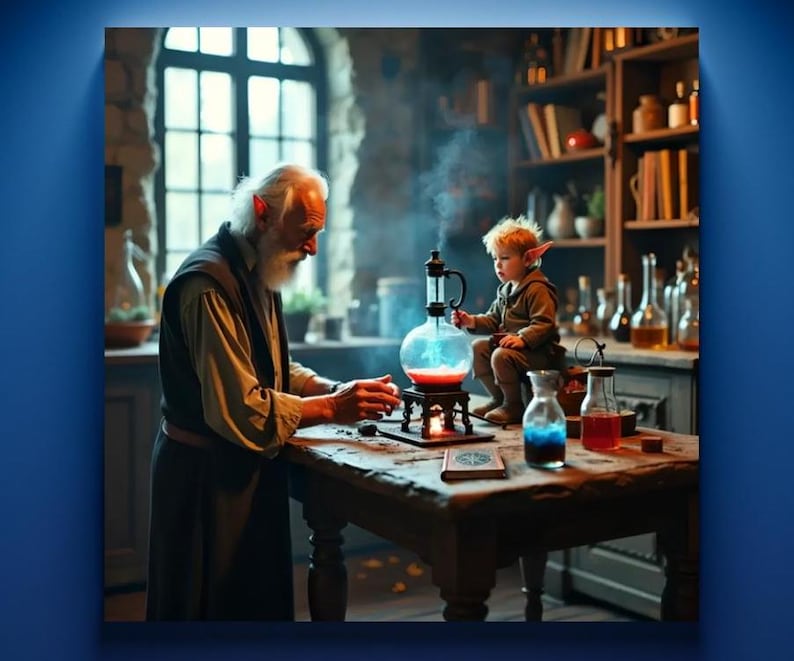 Alchemy Apprentice Wall Art Dark Academia Alchemist Elf Apprentice Fun ...