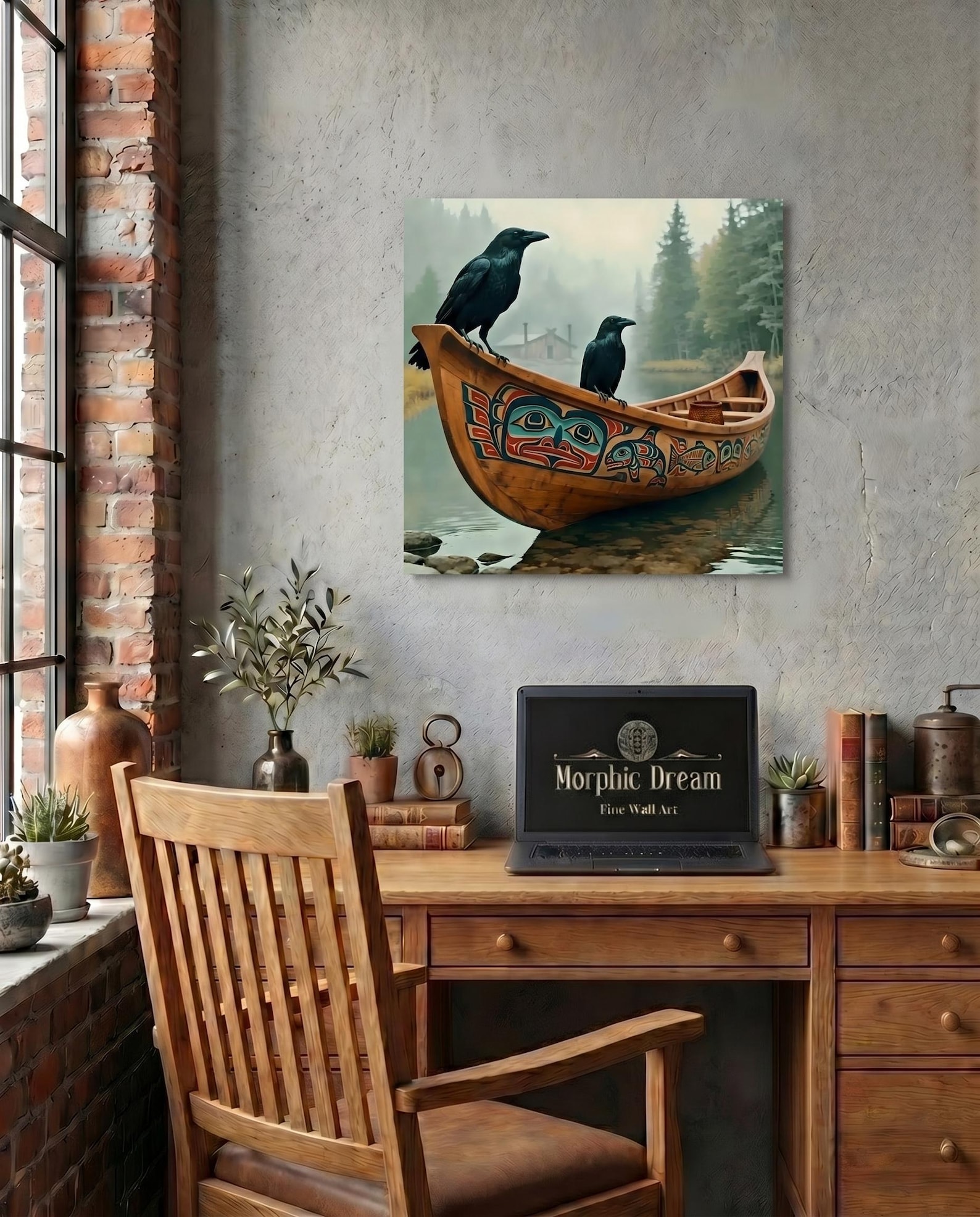 Haida Inspired Black Raven Wall Art Raven Coast Salish Pacific ...