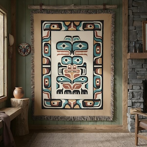 先住民デザイン ブランケット　184x212 First Nations Blankets - Etsy