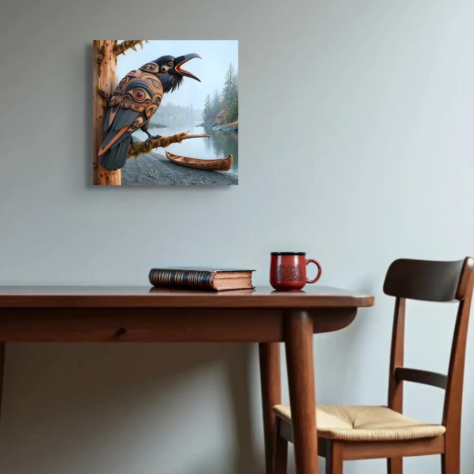 Haida First Nations Black Raven Wall Art Unique Abstract Raven Pacific ...