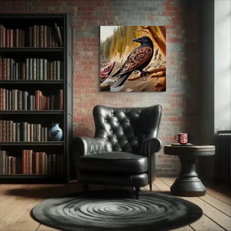 Raven Haida Inspired Wall Art Raven Coast Salish Pacific Northwest ...