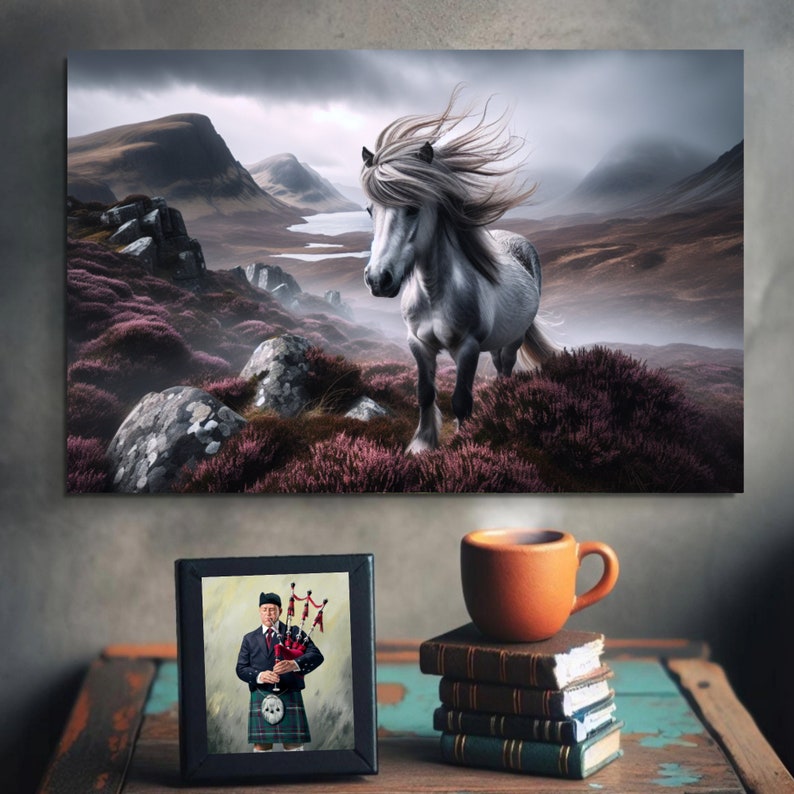 Eriskay Pony Scottish Horse Wall Art Scotland Landscape Scottish ...