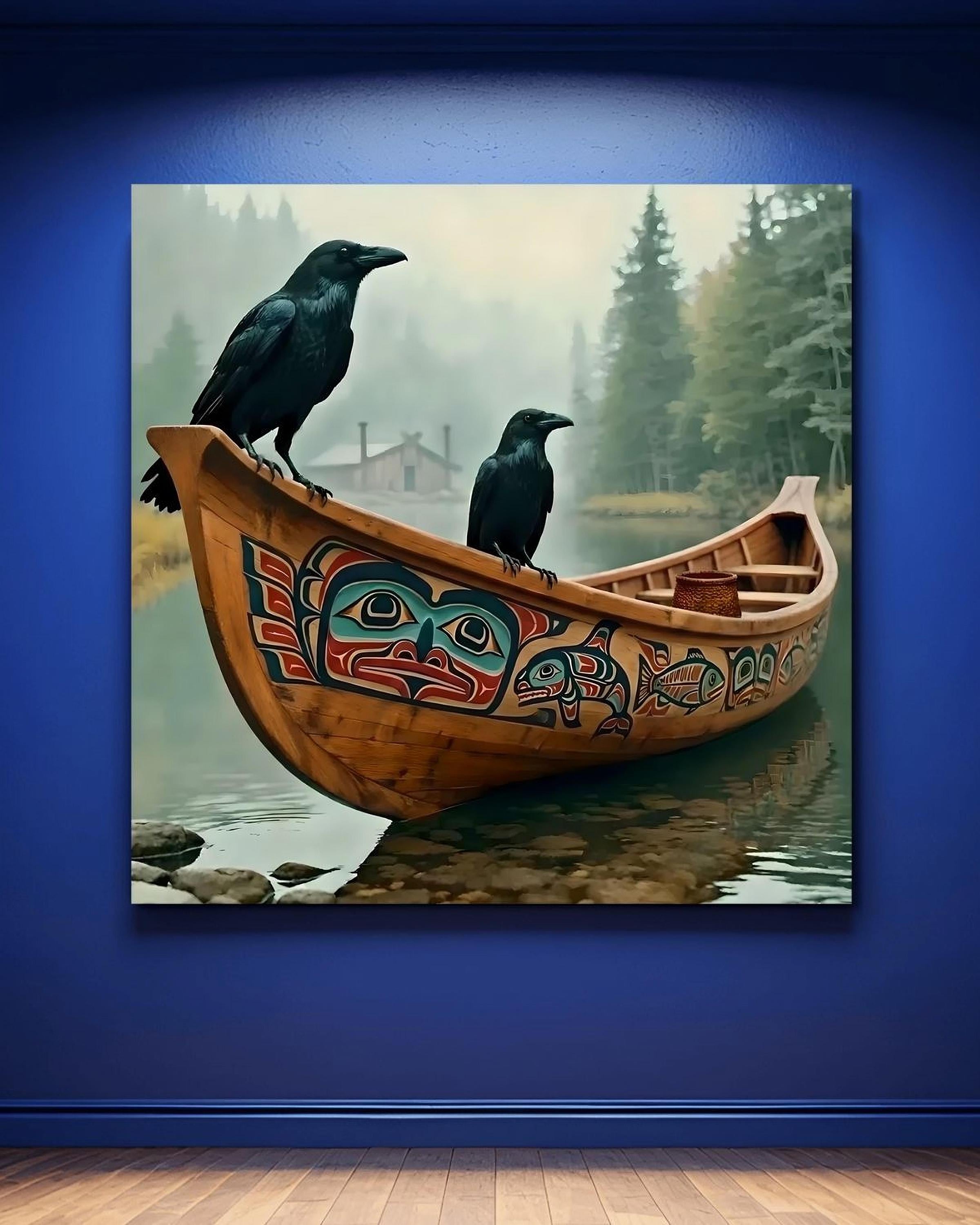 Haida Inspired Black Raven Wall Art Raven Coast Salish Pacific ...