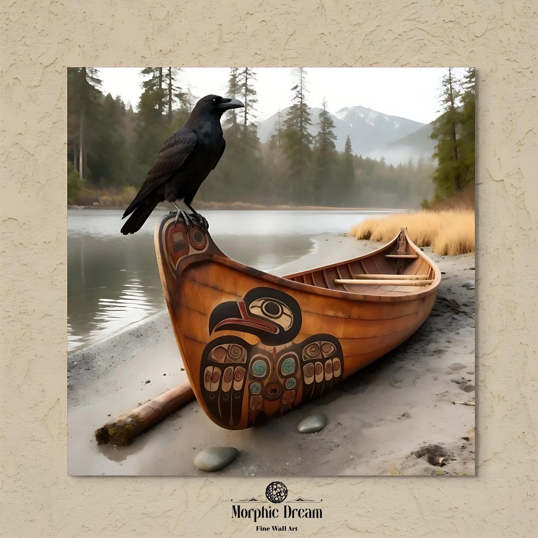 Raven Wall Art Haida Coast Salish Inspired Pacific Northwest Tribal ...