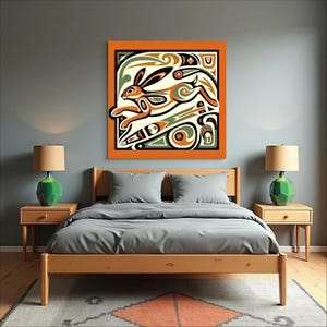 Haida First Nations Rabbit Wall Art Unique Abstract Easter Gift Pacific ...