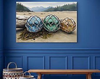 Vintage Japanese Ceramic Floating Ornaments: Hand-painted Zen