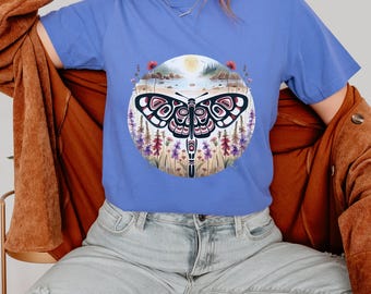 Butterfly T-Shirt First Nations Inspired Formline Alaska Aesthetic Comfort Colors 1717 Gift For Her Mother's Day Gift For Mom Haida Salish