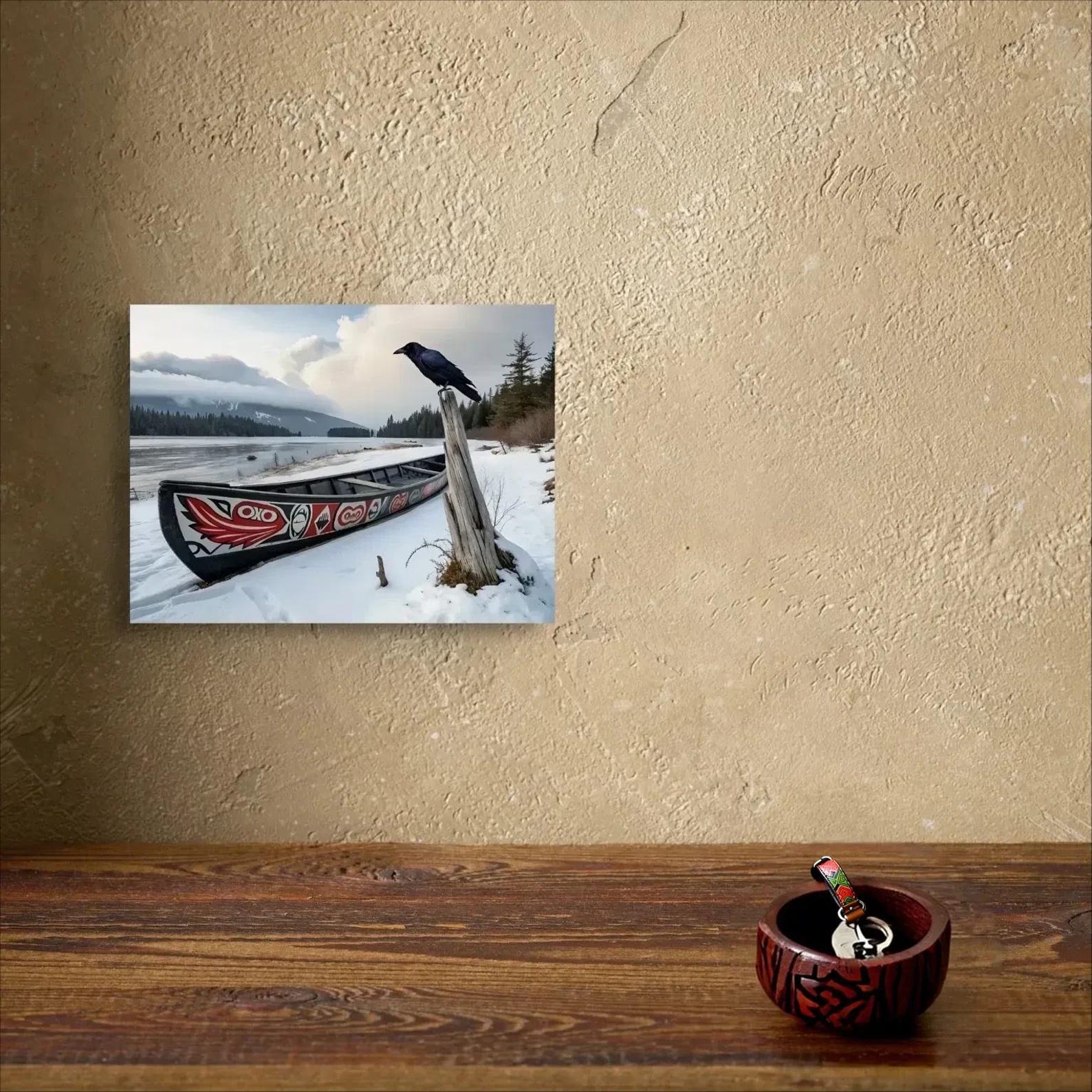Raven Canvas Wall Art Unique Abstract Raven Pacific Northwest Tribal ...