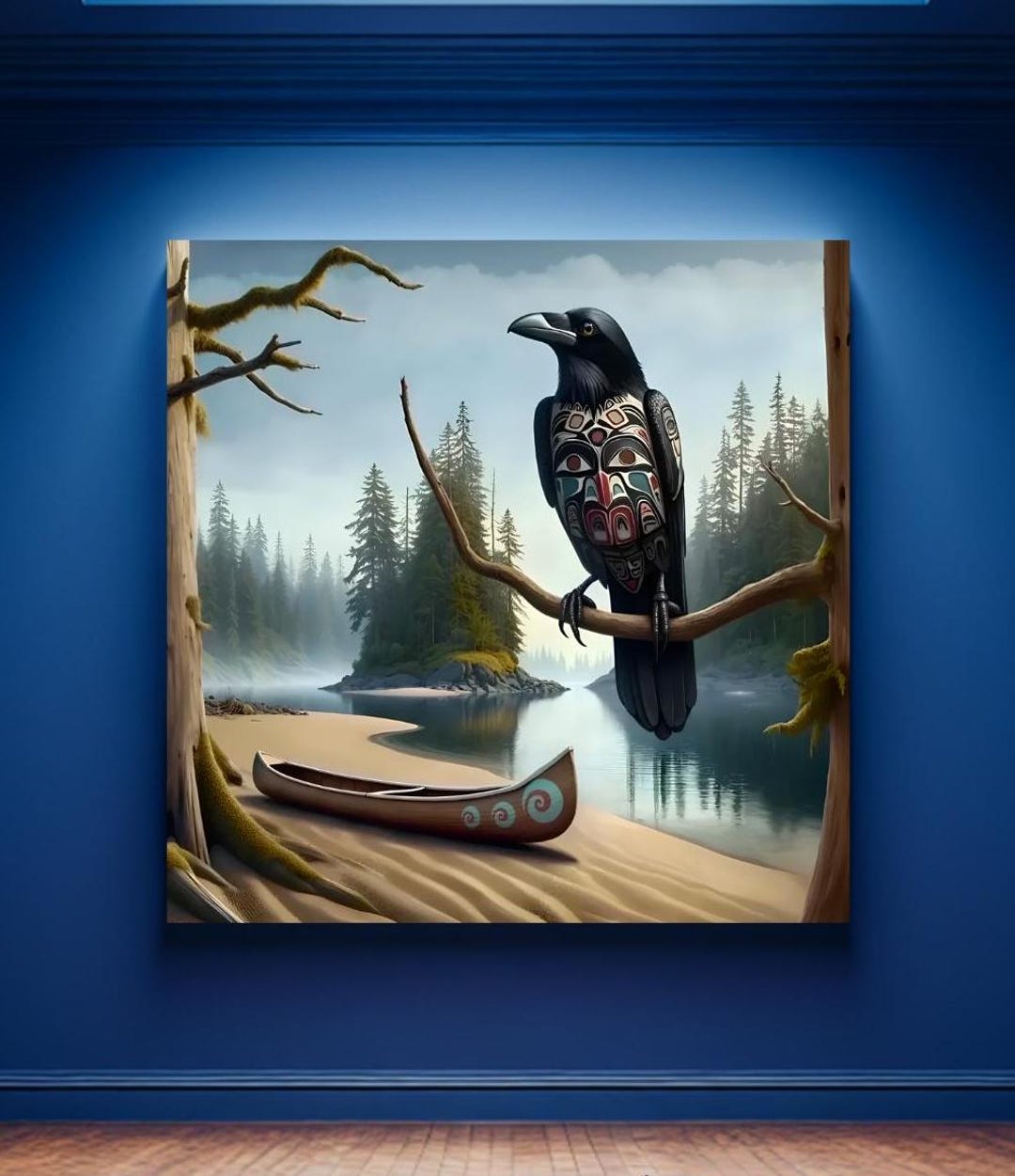 Haida Inspired Black Raven Wall Art Raven Coast Salish Pacific ...