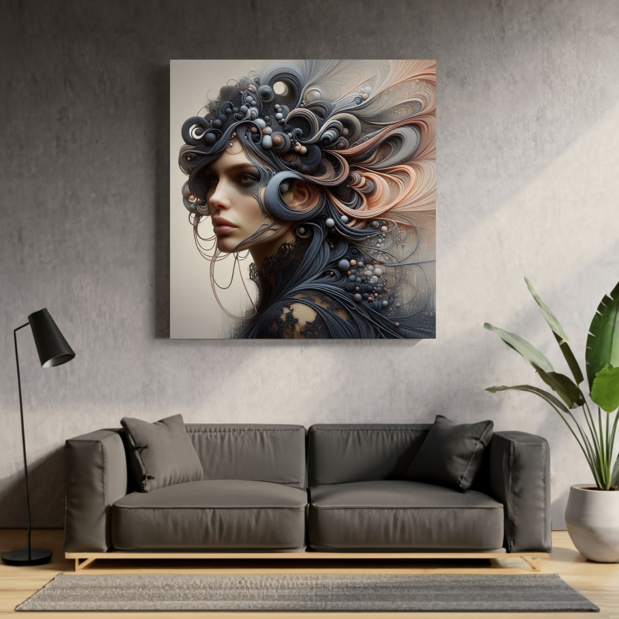 Goth Wall Art Black Lace Dark Academia Goth Fine Art Gift Canvas Print ...