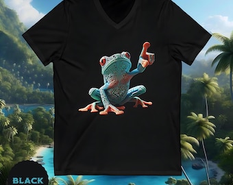 Boho boomkikker T-shirt Bella+Canva 3005 T-shirt uniseks v-hals cadeau voor haar Cadeau voor hem Vader moeders boomkikker liefhebbers boetiekwinkel