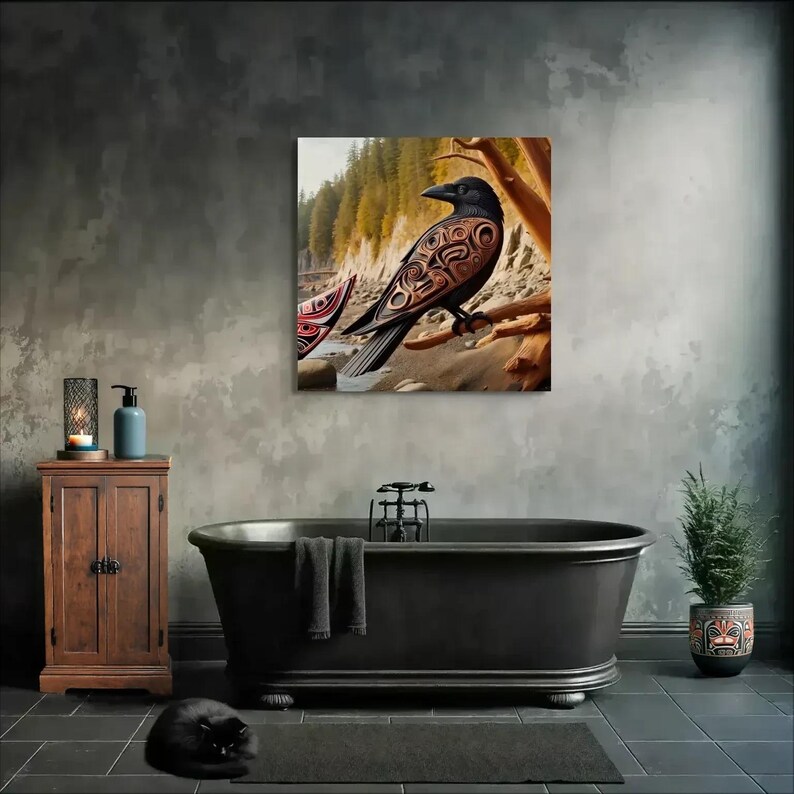 Raven Haida Inspired Wall Art Raven Coast Salish Pacific Northwest ...