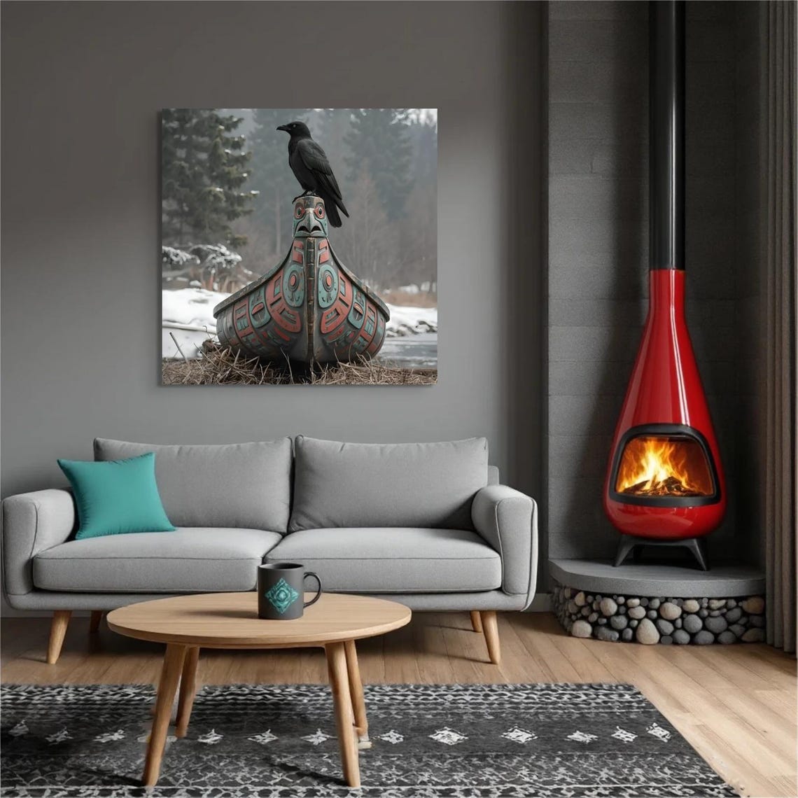 Raven Wall Art Haida Coast Salish Inspired Pacific Northwest Tribal ...