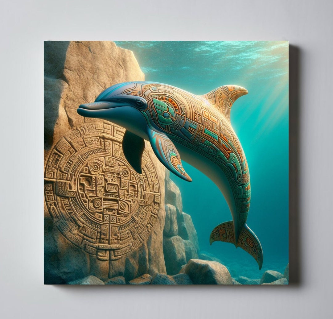 Dolphin Wall Art Ocean Nautical Gift Art Dolphin Lover Gift Print