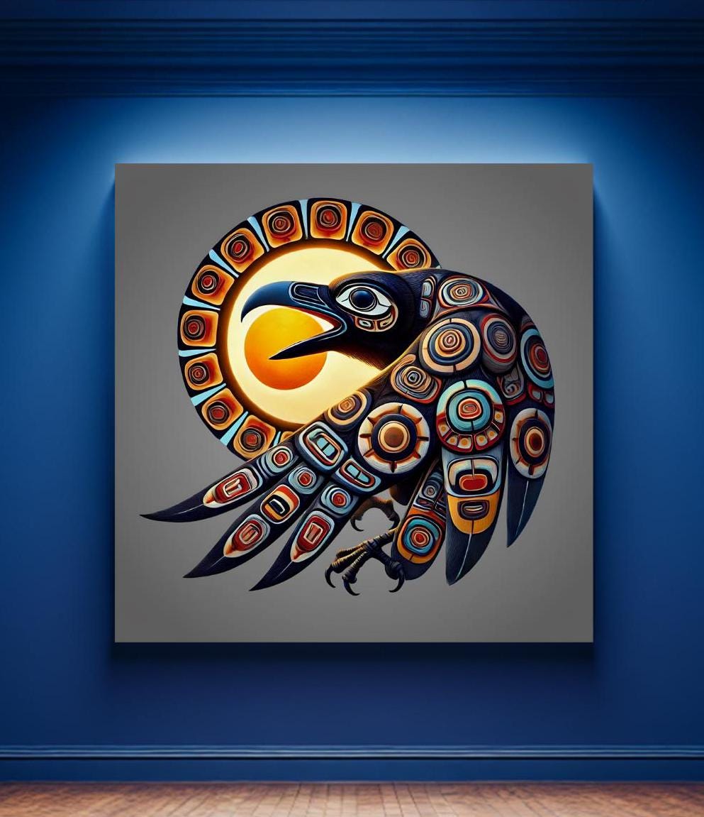First Nations Raven Steals the Sun Wall Art Haida Salish Creator Raven ...