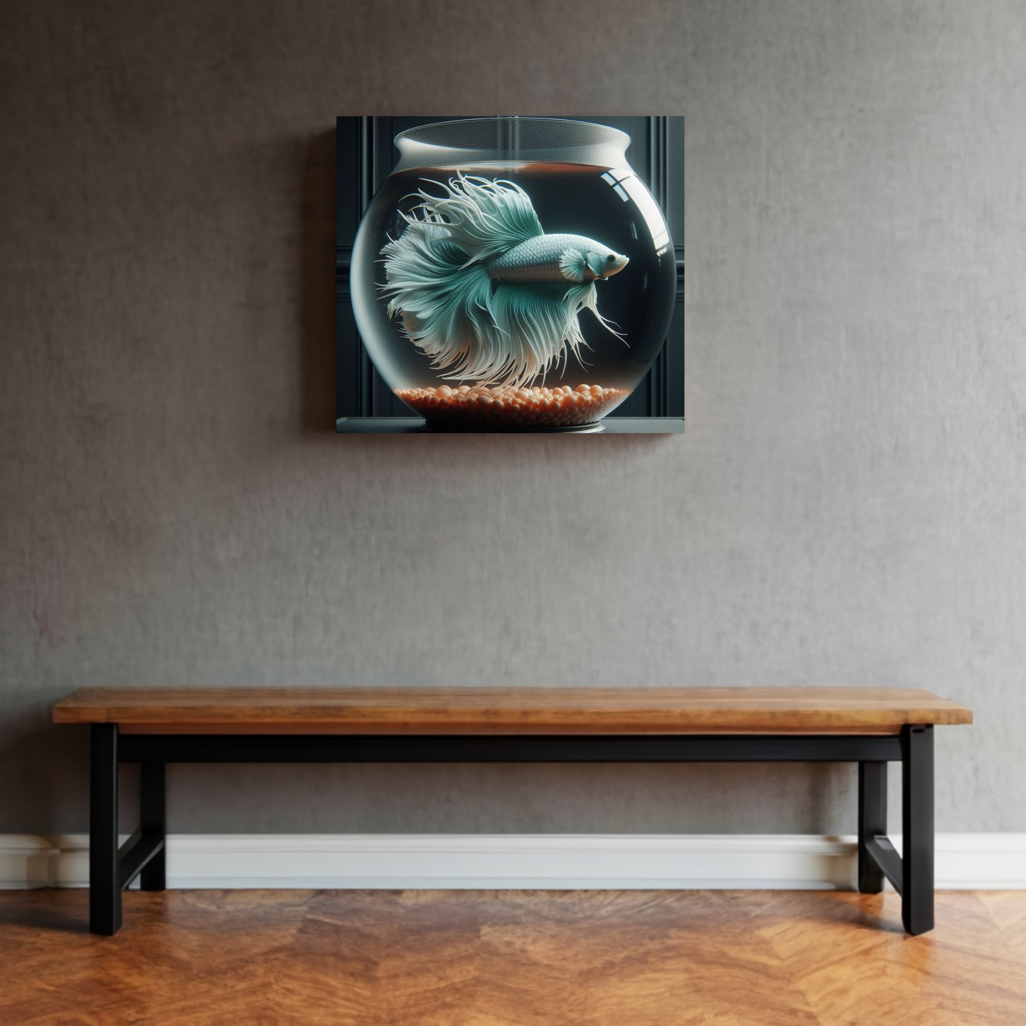 Betta Cottagecore Muted Colors Turquoise Wall Art Canvas Rainbow ...