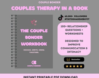 Couple Bonder Digital Workbook, Couples Therapy Worksheets, Building Healthy Relationships, Effective Communication for Adults, Counselling