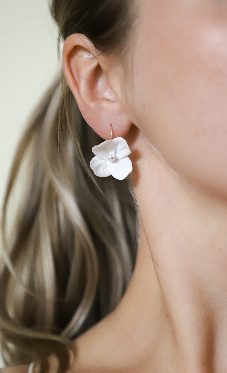 floral bride earrings