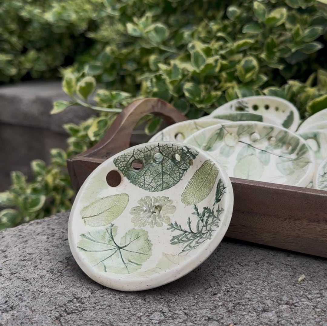 Pottery Herb Stripper Bowl Handmade ceramic pottery kitchen gadget green chef cooking essential decor