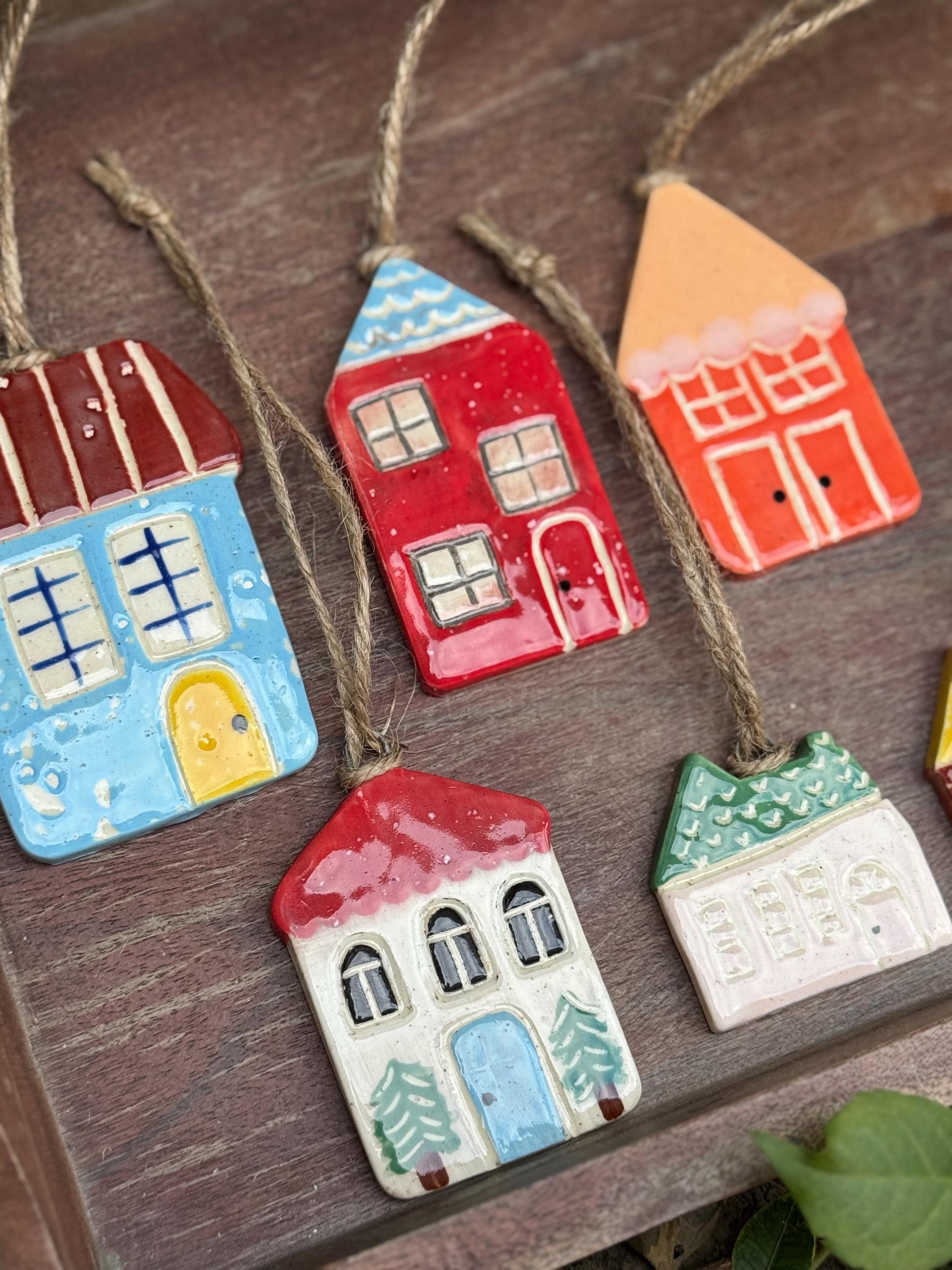 Handmade Ceramic House Ornament Whimsical Christmas Decor Gift Tags or ...