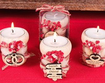 Wedding Favors Wooden Candle Holder, Wooden Tealight Holder, Wedding Table Decoration, Bridal Shower Favors, Baby Shower Favors, Party Favor