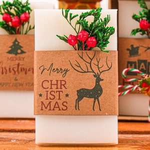 Merry Christmas Gift Soap Favors, Coworker Happy Holiday Gifts, Noel, Xmas, New Year Favors, Custom Christmas Favor, Christmas Scented Soaps